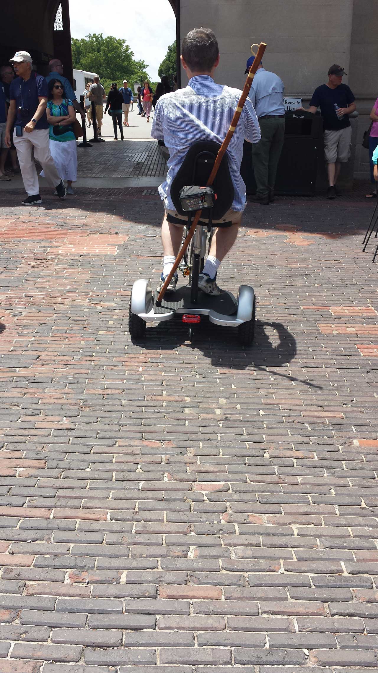 Uneven brick pavement