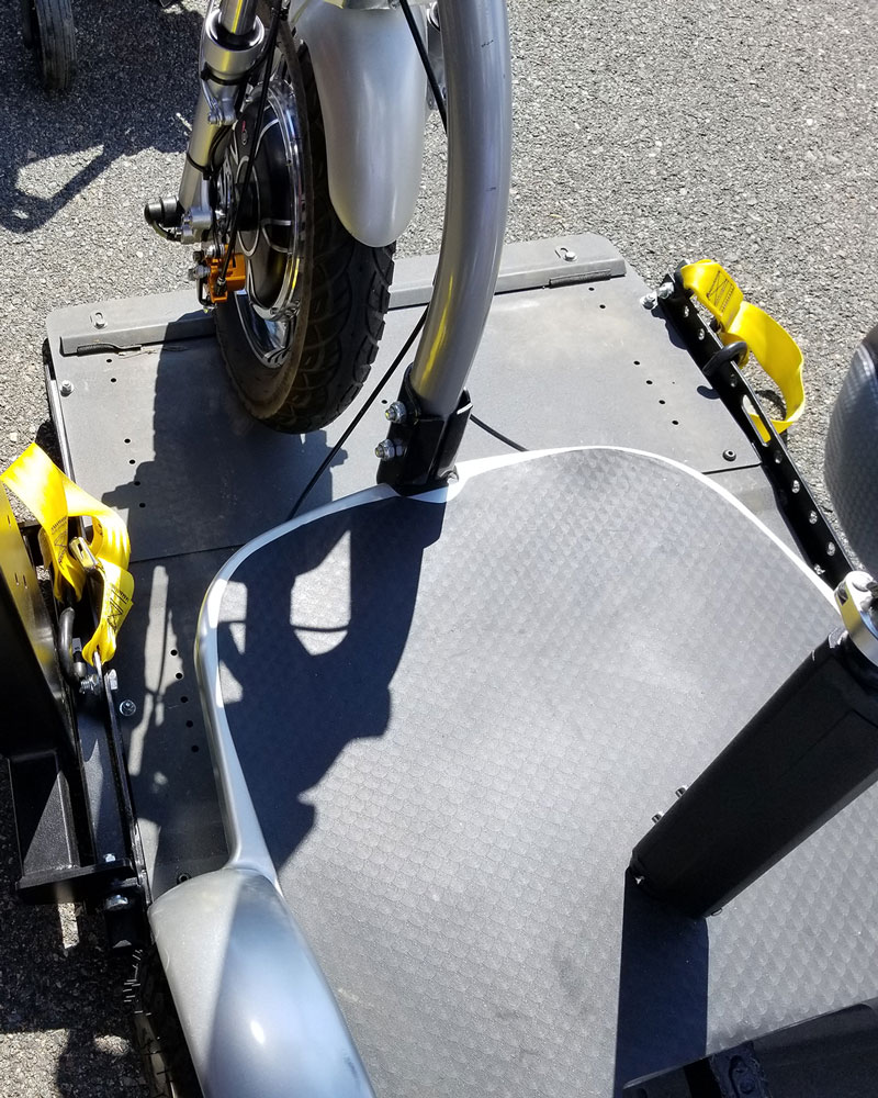 Triad 750 CSX Front Tire on a Bruno Joey Lift